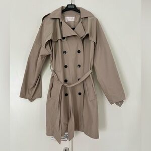 Annie P. Women’s Taupe Trench Coat
